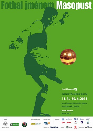 Plakát k výstavě Fotbal jménem Masopust, Národní muzeum, 2011