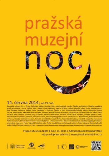 Plakát k projektu Pražská muzejní noc 2014, Národní muzeum Praha, 2014